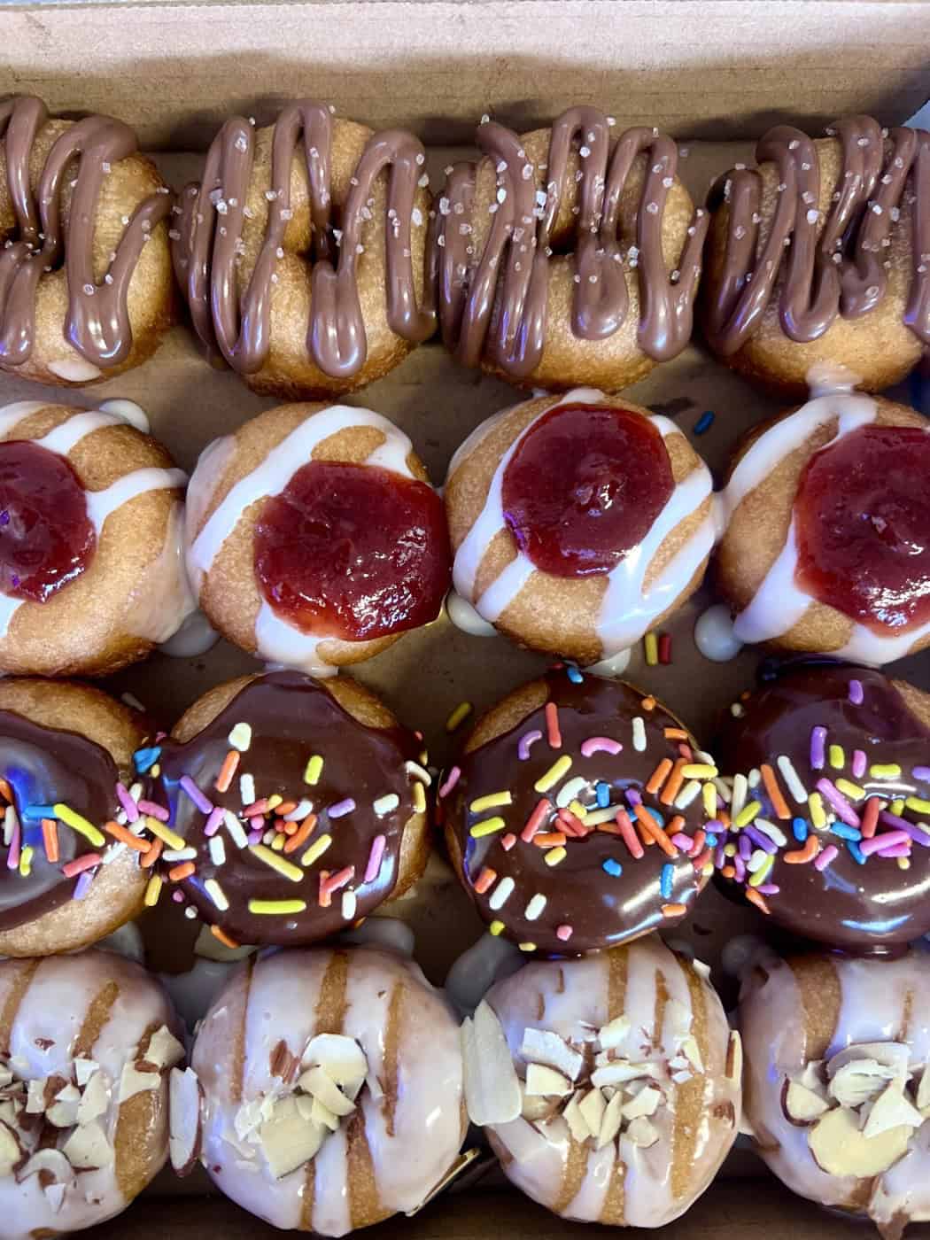 Fresh donuts with toppings